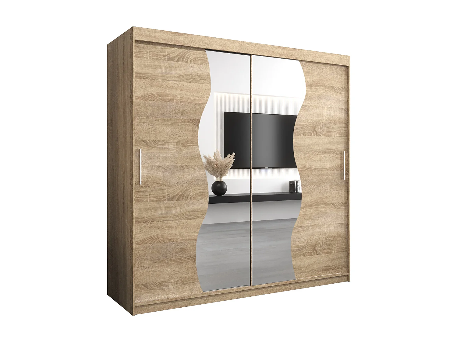 ARMADIO MADRYT AD ANTE SCORREVOLI 200/200/62 2 porte (Sonoma/Sonoma)