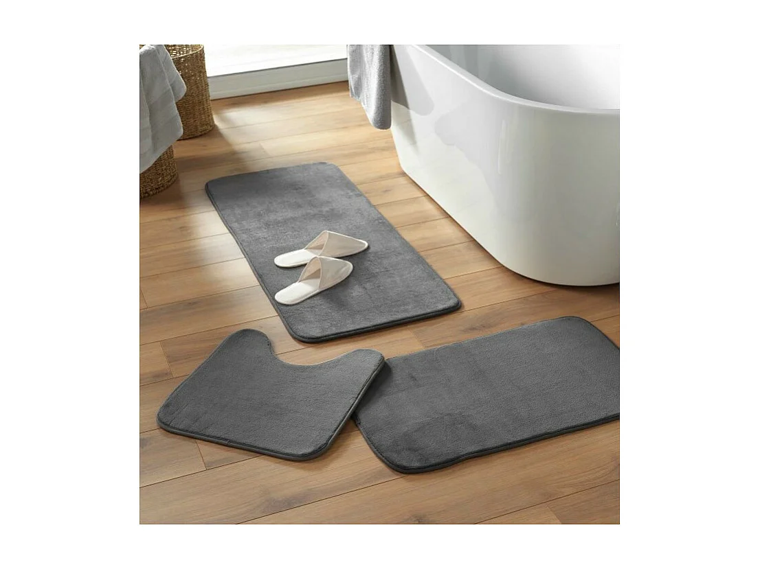 Tapis de Bain Microfibre "Vitamine" 50x120cm Anthracite
