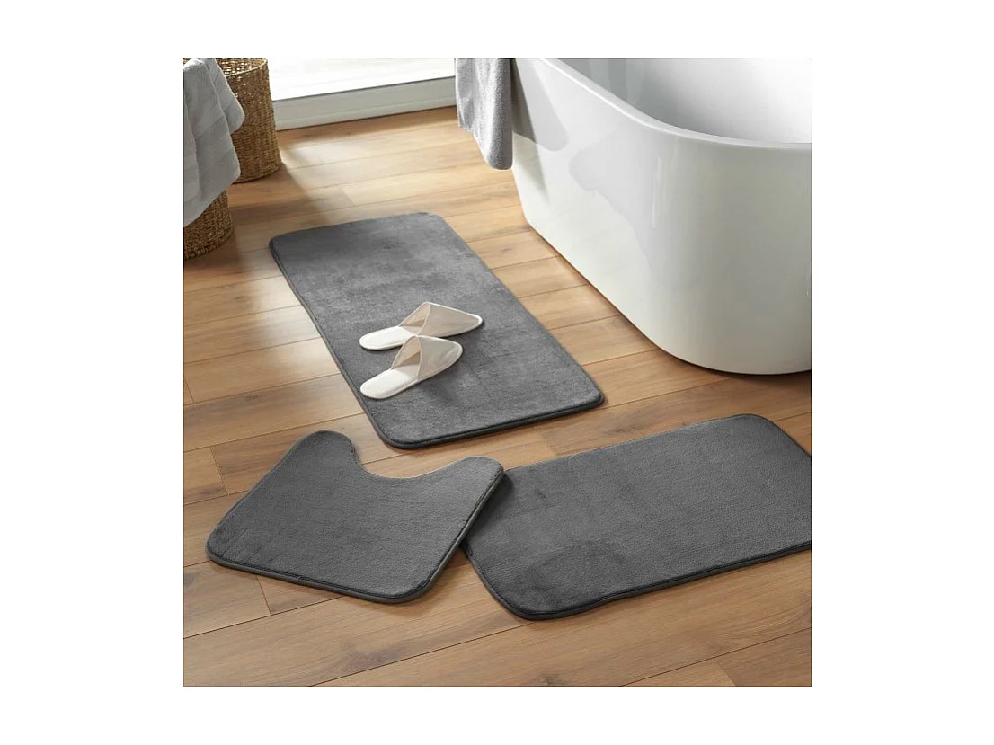 Tapis de Bain Microfibre "Vitamine" 50x120cm Anthracite
