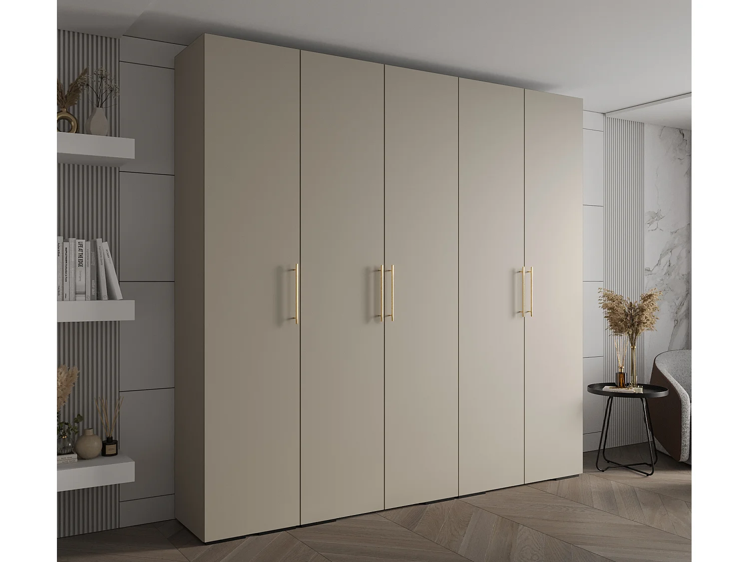 SCHWEBETÜRENSCHRANK INOVA 3 236,7/250/47 (Grau/Golden)