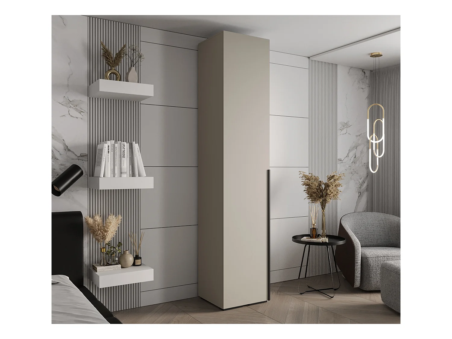 SCHWEBETÜRENSCHRANK INOVA 1 236,7/50/47 (Grau/Schwarz)