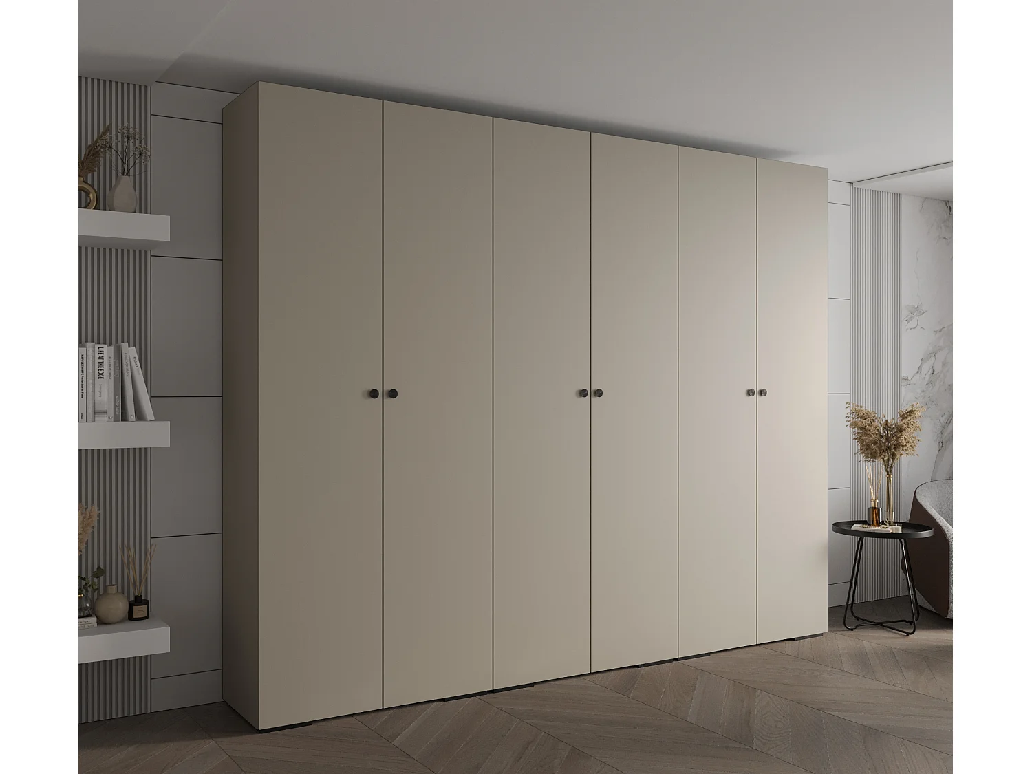 Armadio Inova 2 a ante battenti 236,7/300/47 6 porte (Grigio/Nero)