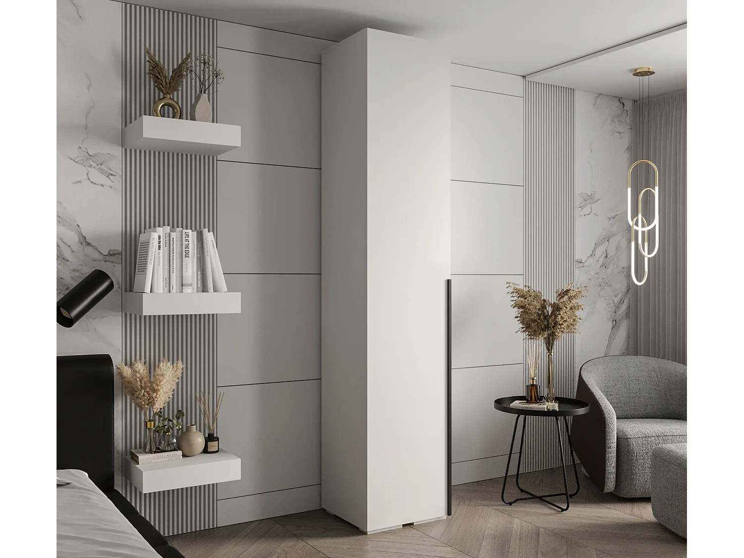 Inova 1 armoire à portes battantes 236,7/50/47 1 porte (blanc/Nero)