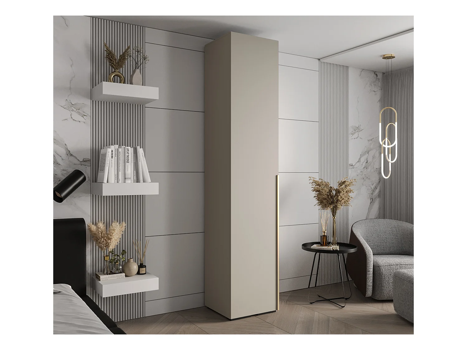 SCHWEBETÜRENSCHRANK INOVA 1 236,7/50/47 (Grau/Golden)