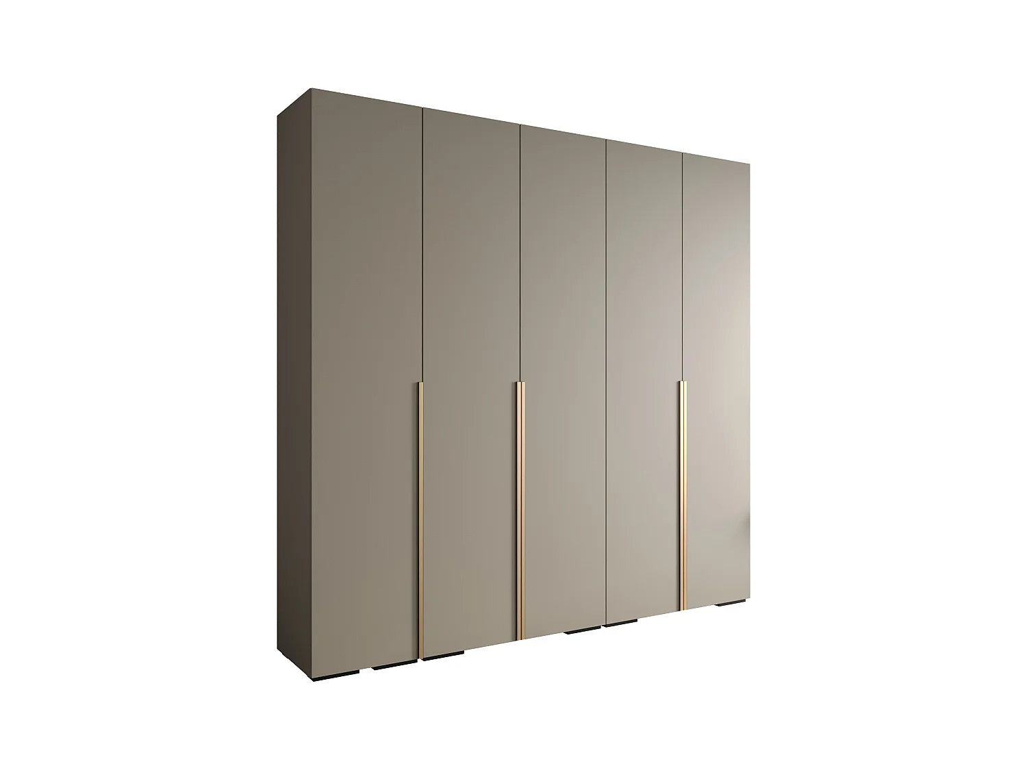Inova 1 armoire à portes battantes 236,7/250/47 5 porte (Grigio/doré)