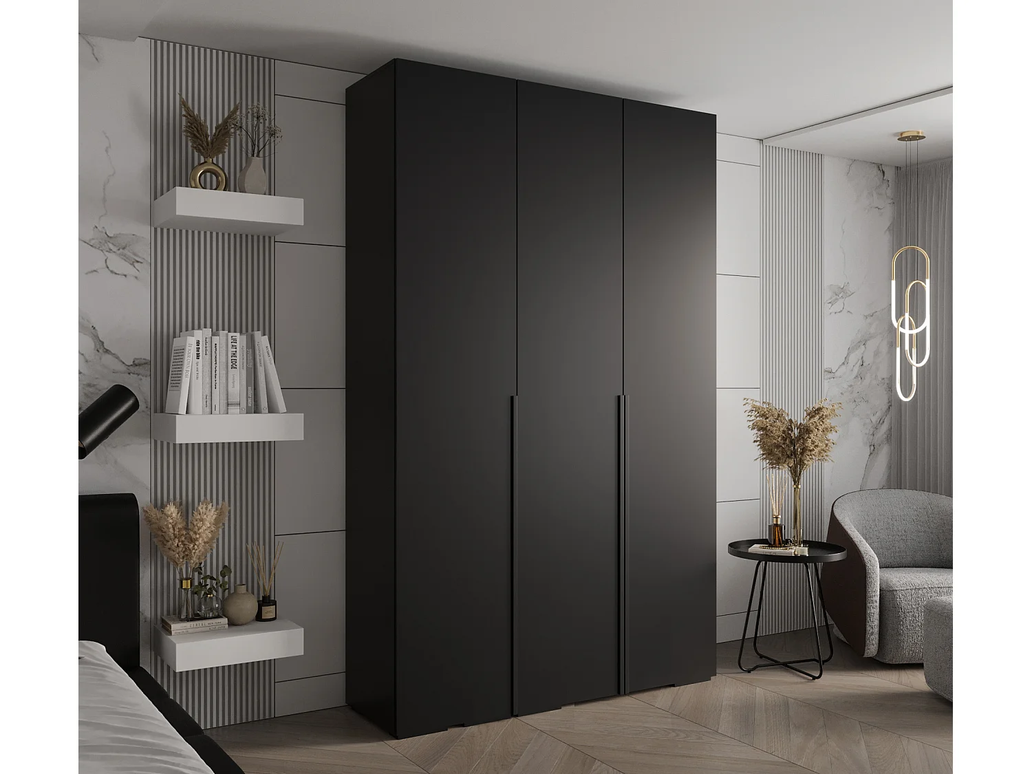 SCHWEBETÜRENSCHRANK INOVA 1 236,7/150/47 (Schwarz/Schwarz)