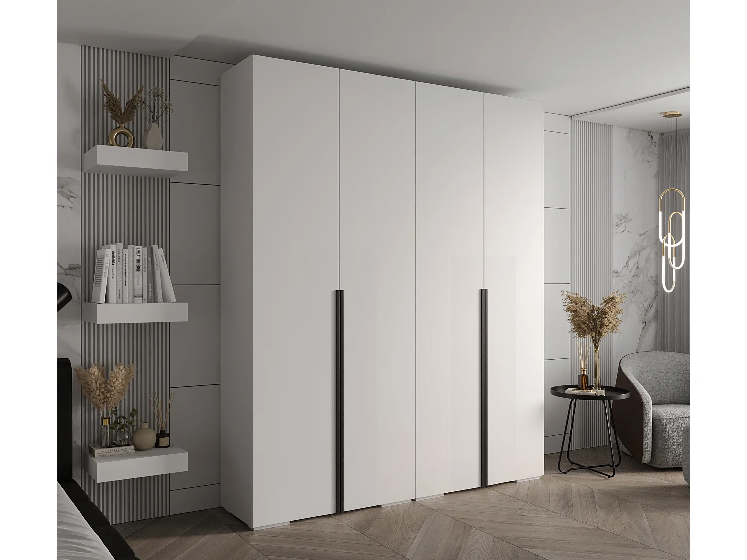 SCHWEBETÜRENSCHRANK INOVA 1 236,7/200/47 (Weiß/Schwarz)