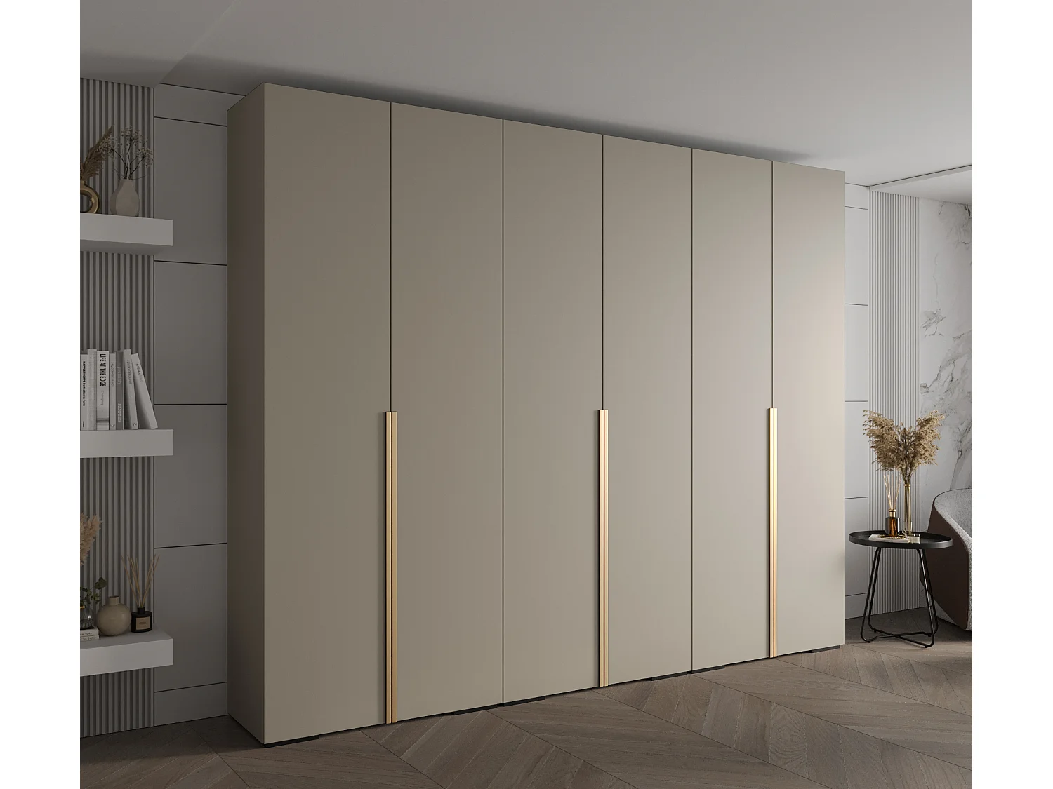 SCHWEBETÜRENSCHRANK INOVA 1 236,7/300/47 (Grau/Golden)