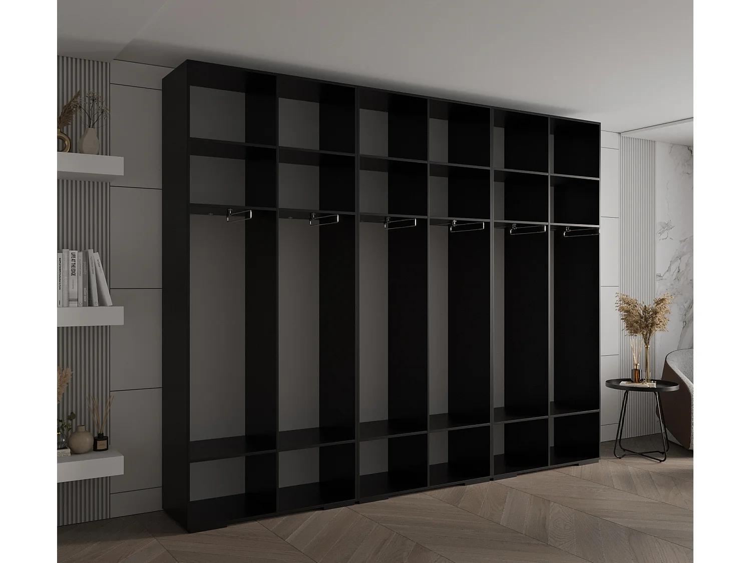 SCHWEBETÜRENSCHRANK INOVA 1 236,7/300/47 (Grau/Schwarz)