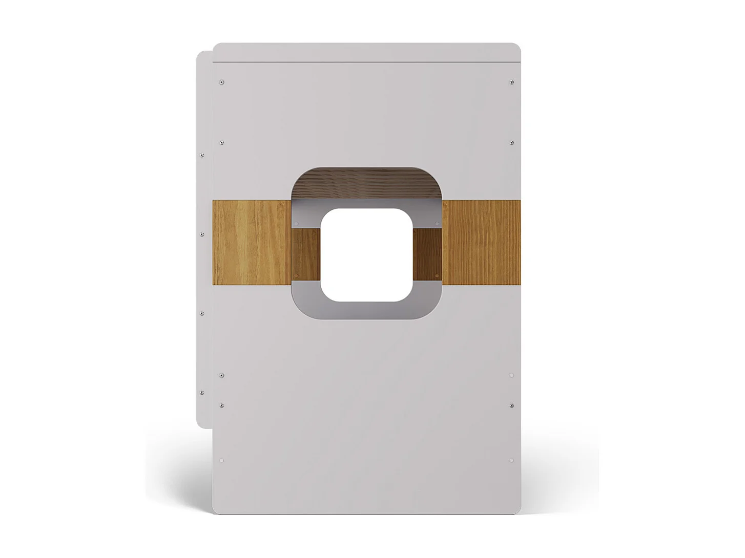 Pack lit superposé gigogne avec 2 matelas 90x190 cm panneaux de fibres blanc et noisette LEJI