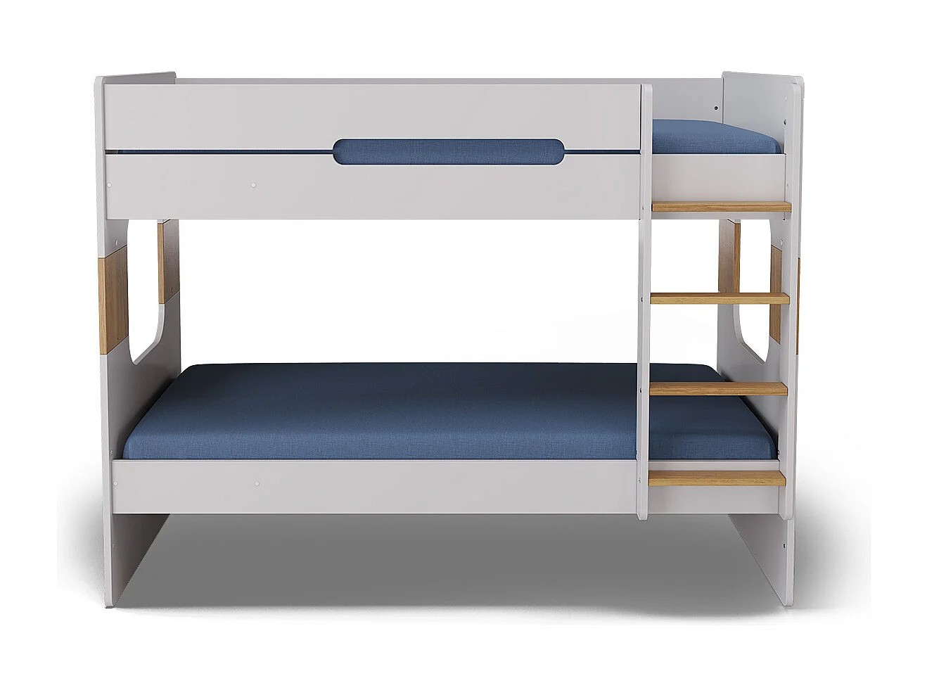 Pack lit superposé gigogne avec 2 matelas 90x190 cm panneaux de fibres blanc LEJI