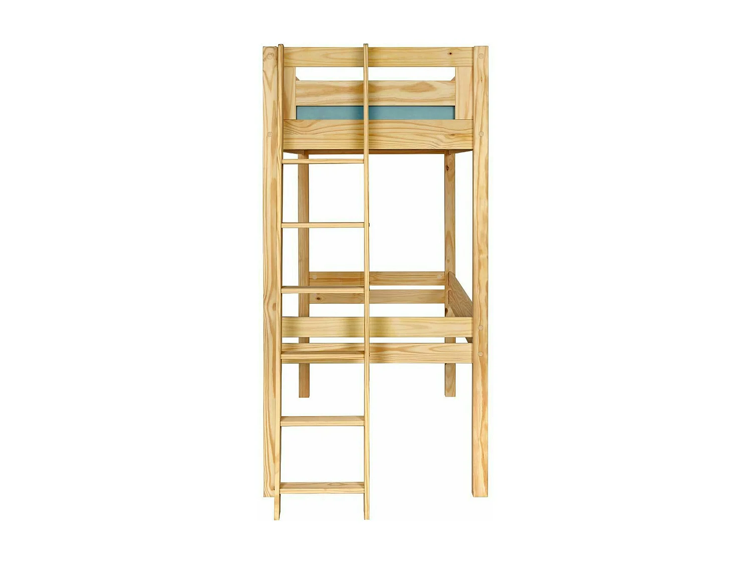 Lit mezzanine 2 places 140x190 cm bois massif bois naturel ORSAI