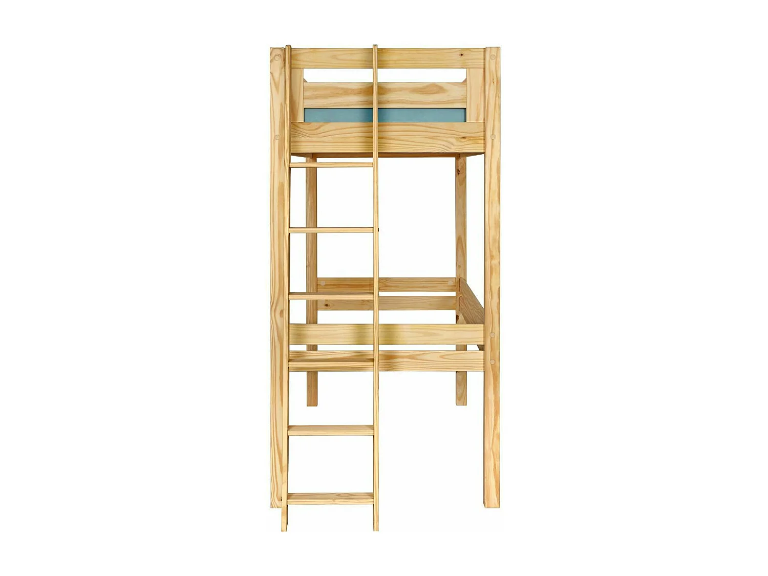 Lit mezzanine 2 places 140x190 cm bois massif bois naturel ORSAI