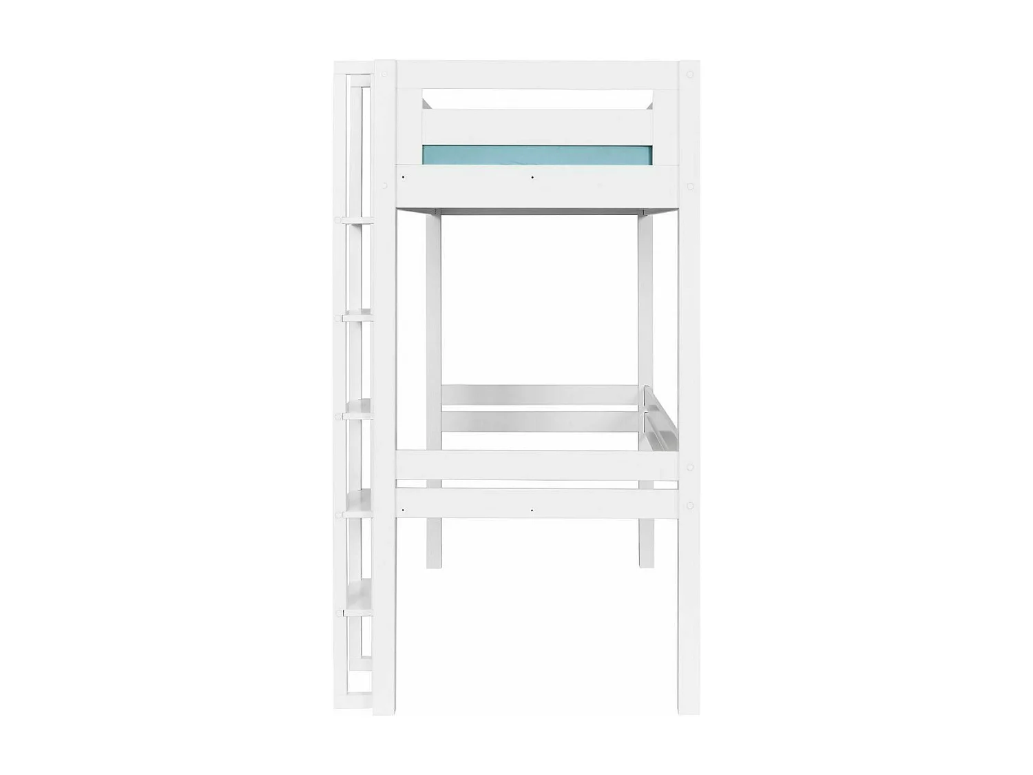 Pack lit mezzanine 1 place avec matelas 90x190 cm bois massif blanc DORSÉ