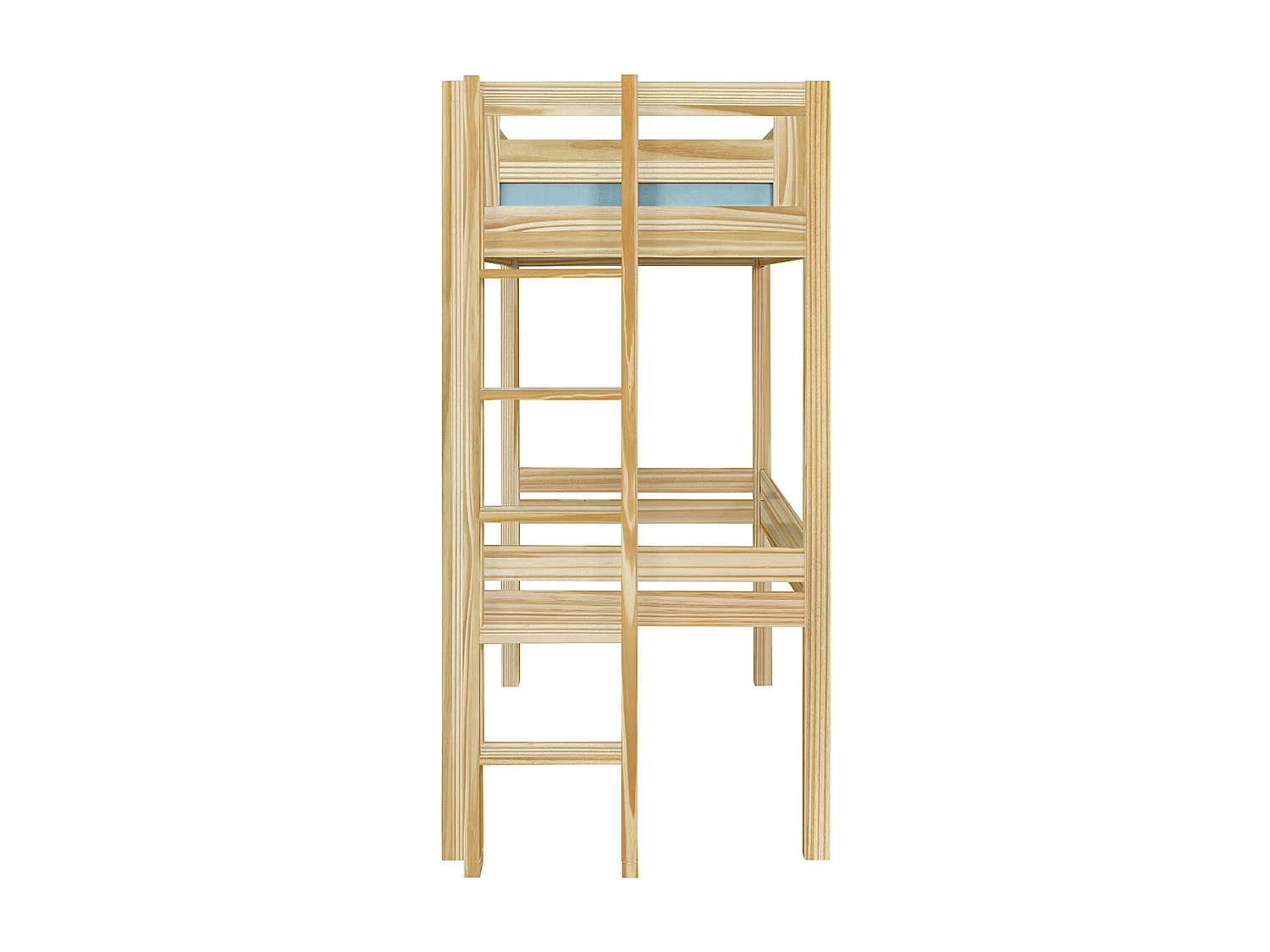 Lit mezzanine 1 place 90x190 cm bois massif bois naturel DORSÉ