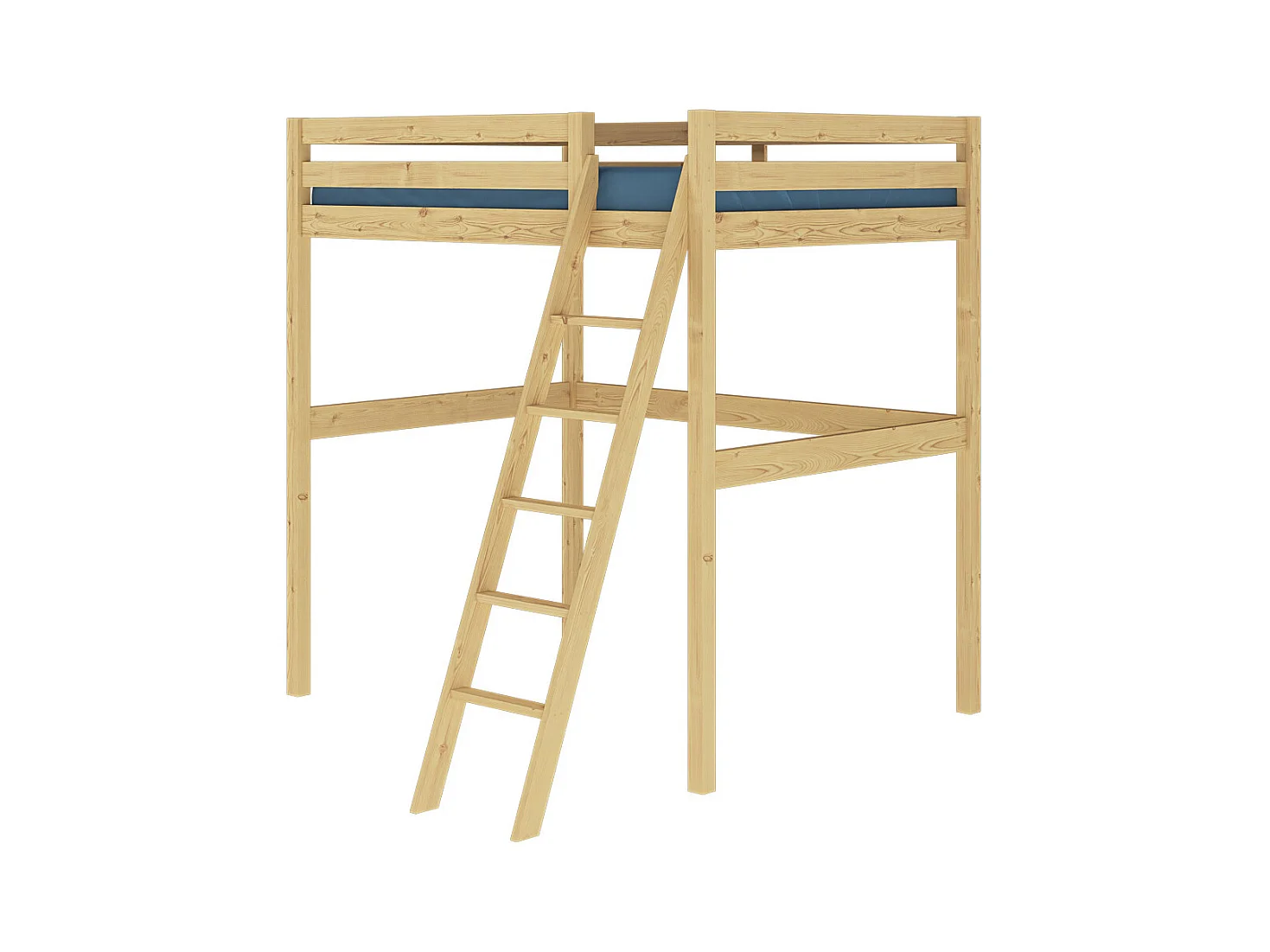 Lit mezzanine 2 places 140x190 cm bois massif bois AARON
