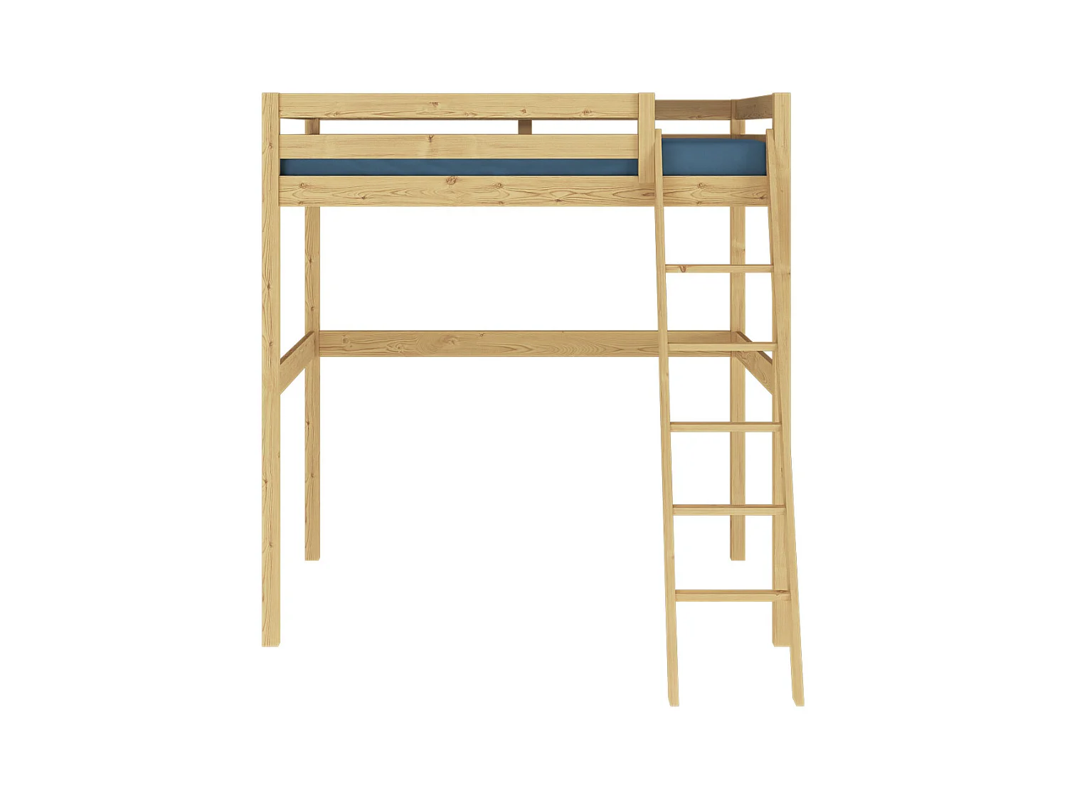 Lit mezzanine 2 places 140x190 cm bois massif bois AARON