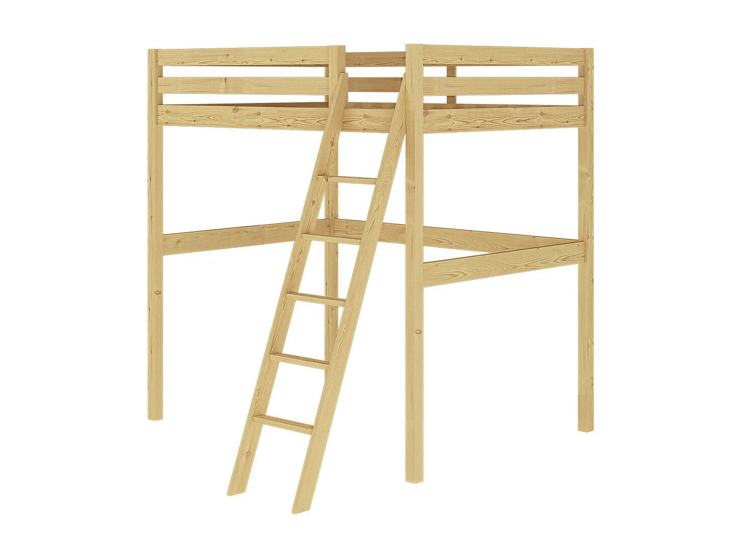 Lit mezzanine 2 places 140x190 cm bois massif bois AARON