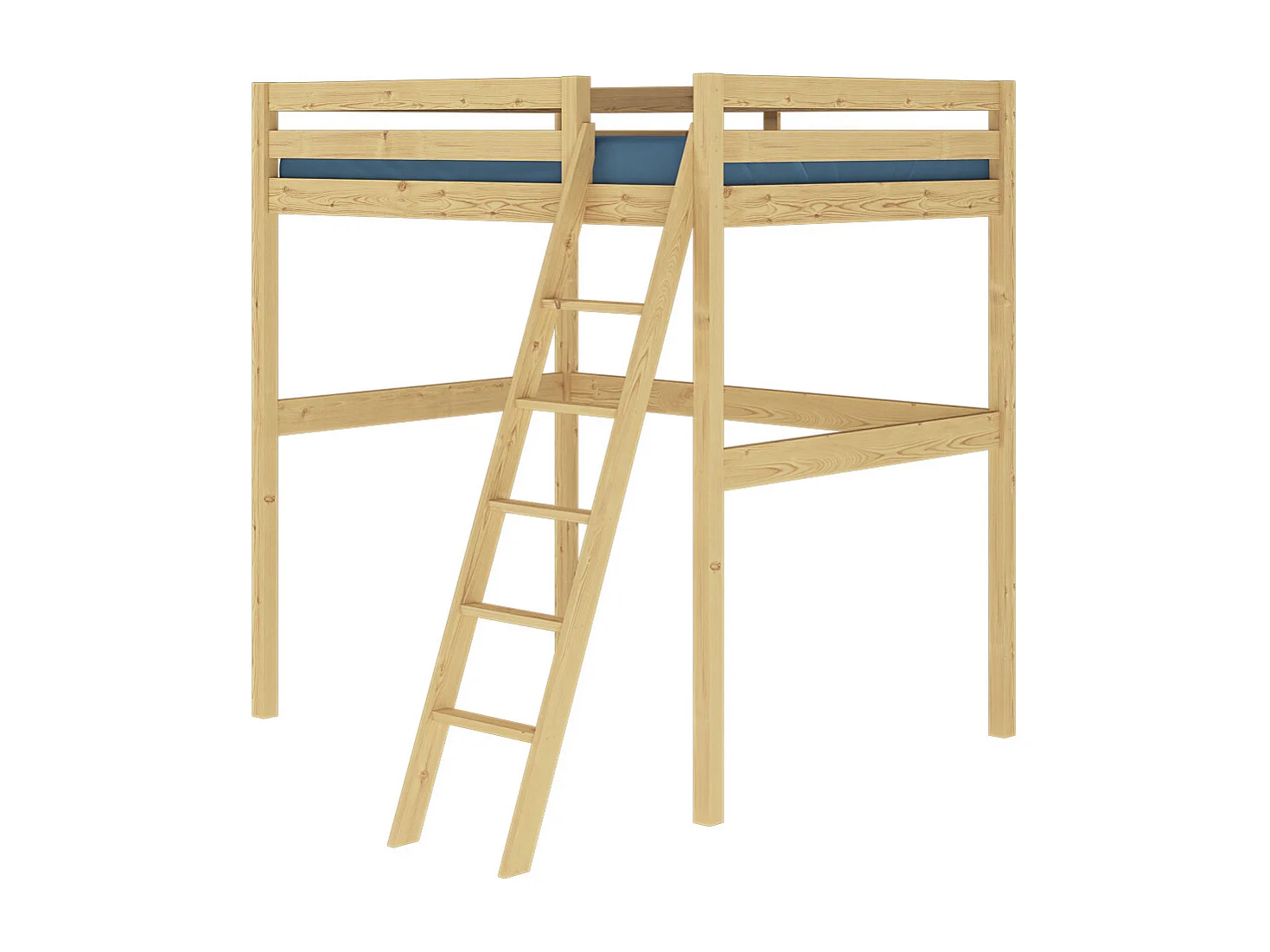 Lit mezzanine 2 places 140x190 cm bois massif bois AARON
