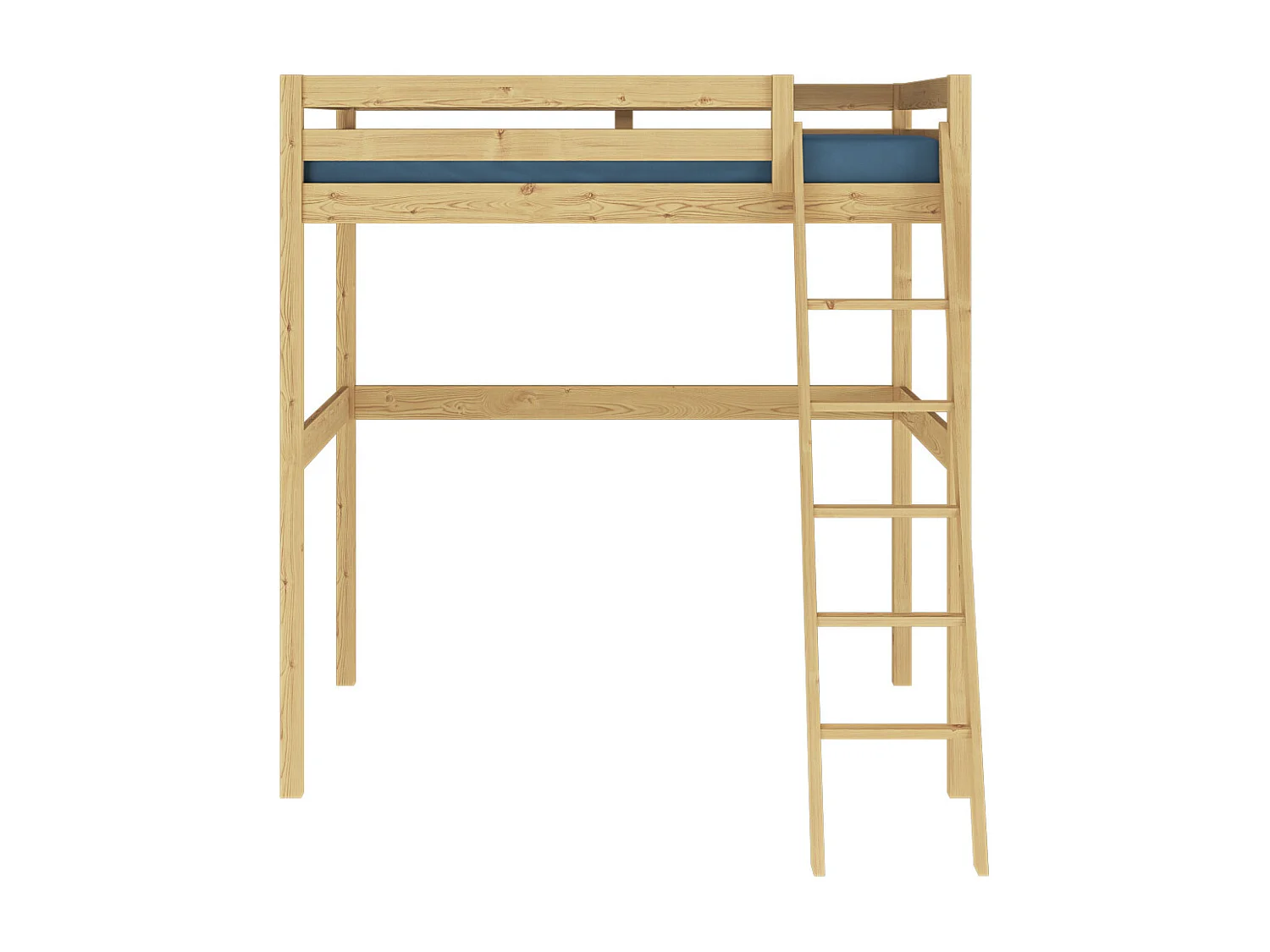 Lit mezzanine 2 places 140x190 cm bois massif bois AARON