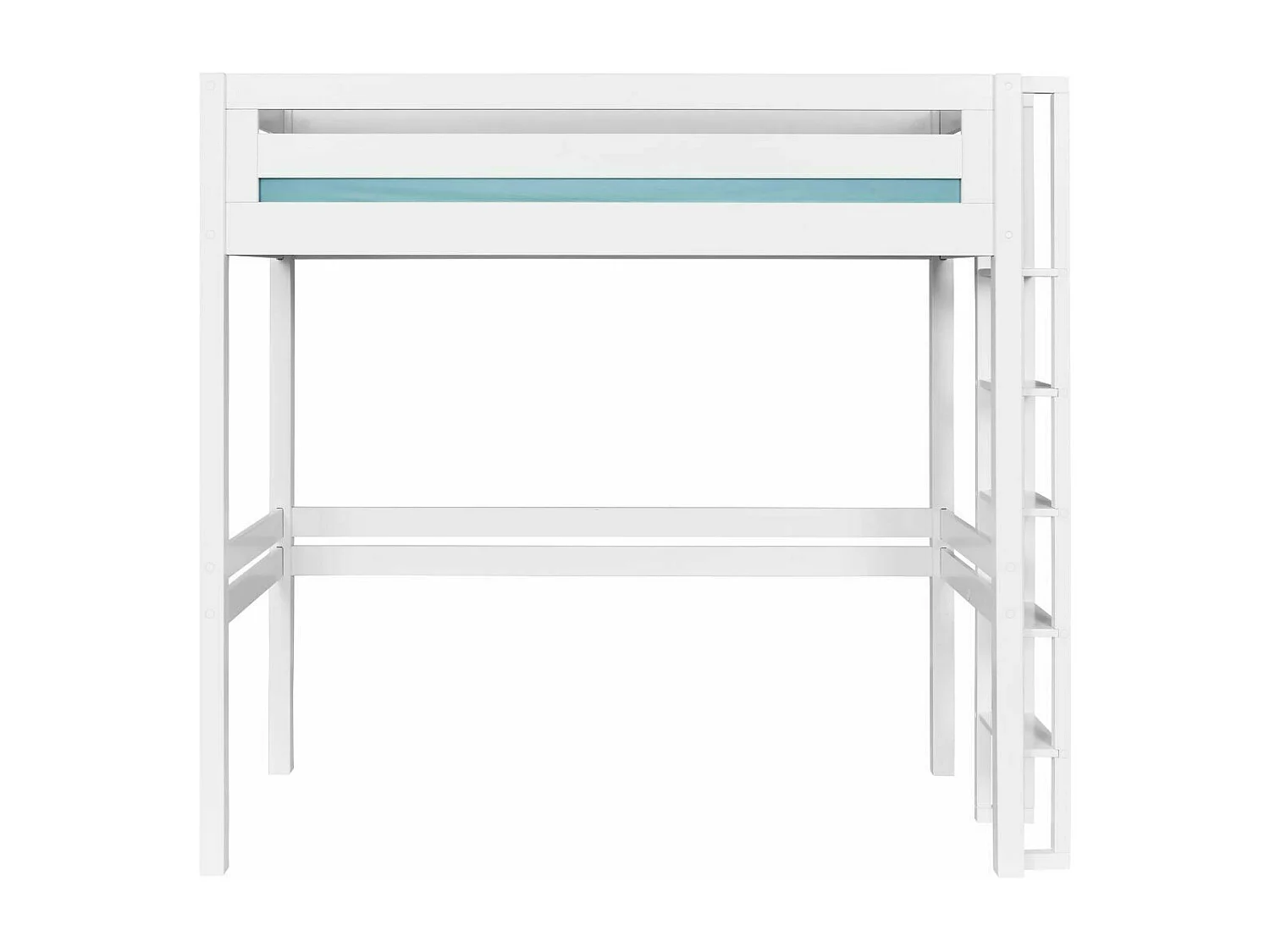 Lit mezzanine 1 place 90x190 cm bois massif blanc DORSÉ