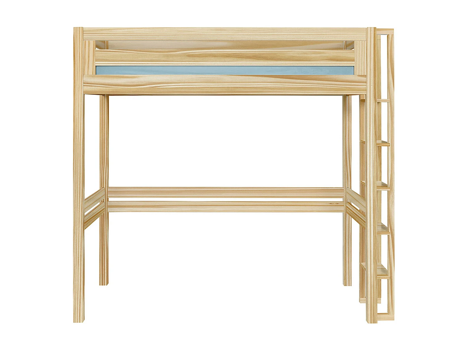 Pack Lit mezzanine 2 places avec matelas 120x190 cm bois massif bois naturel DORSÉ