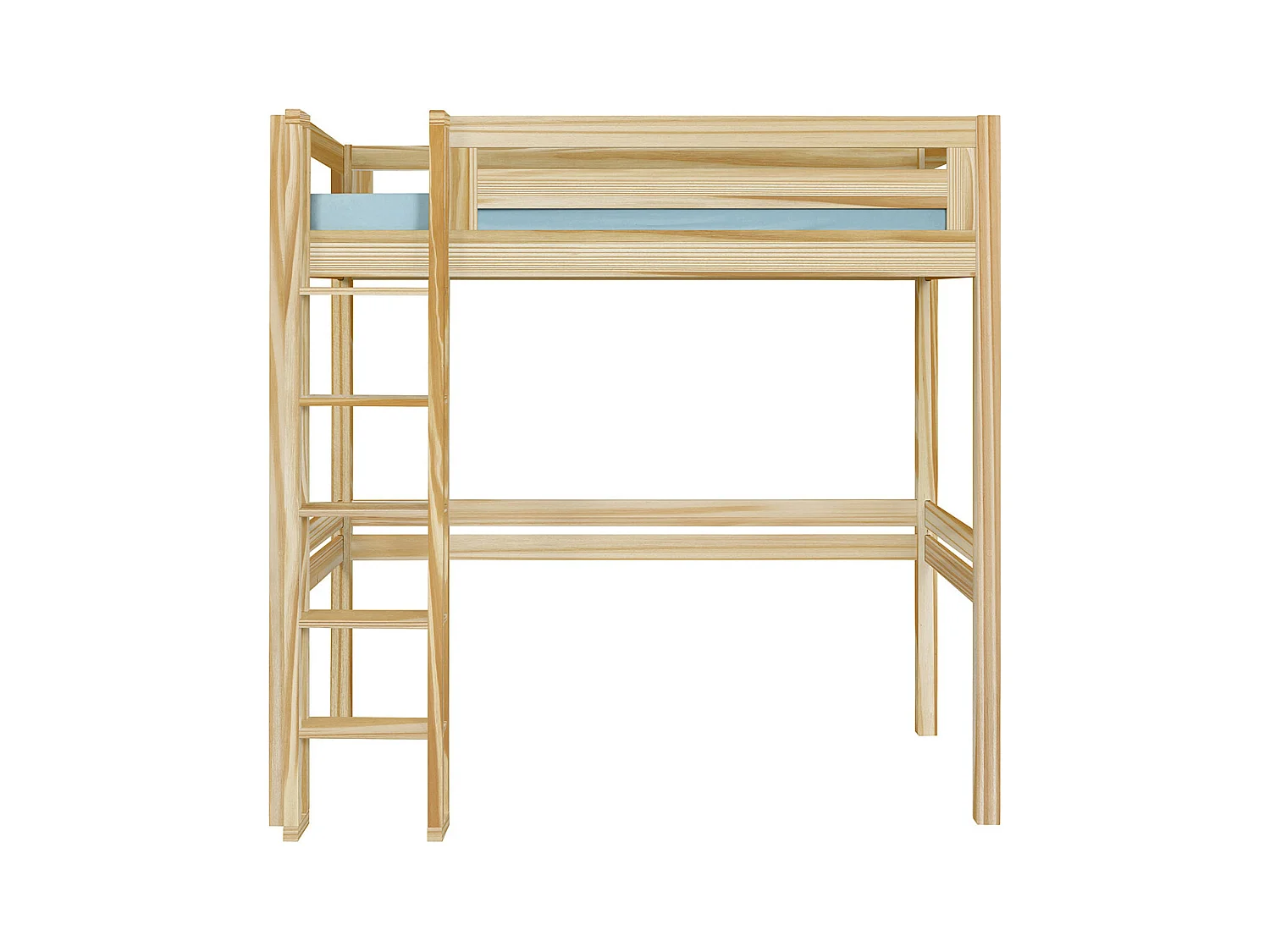 Pack Lit mezzanine 2 places avec matelas 120x190 cm bois massif bois naturel DORSÉ