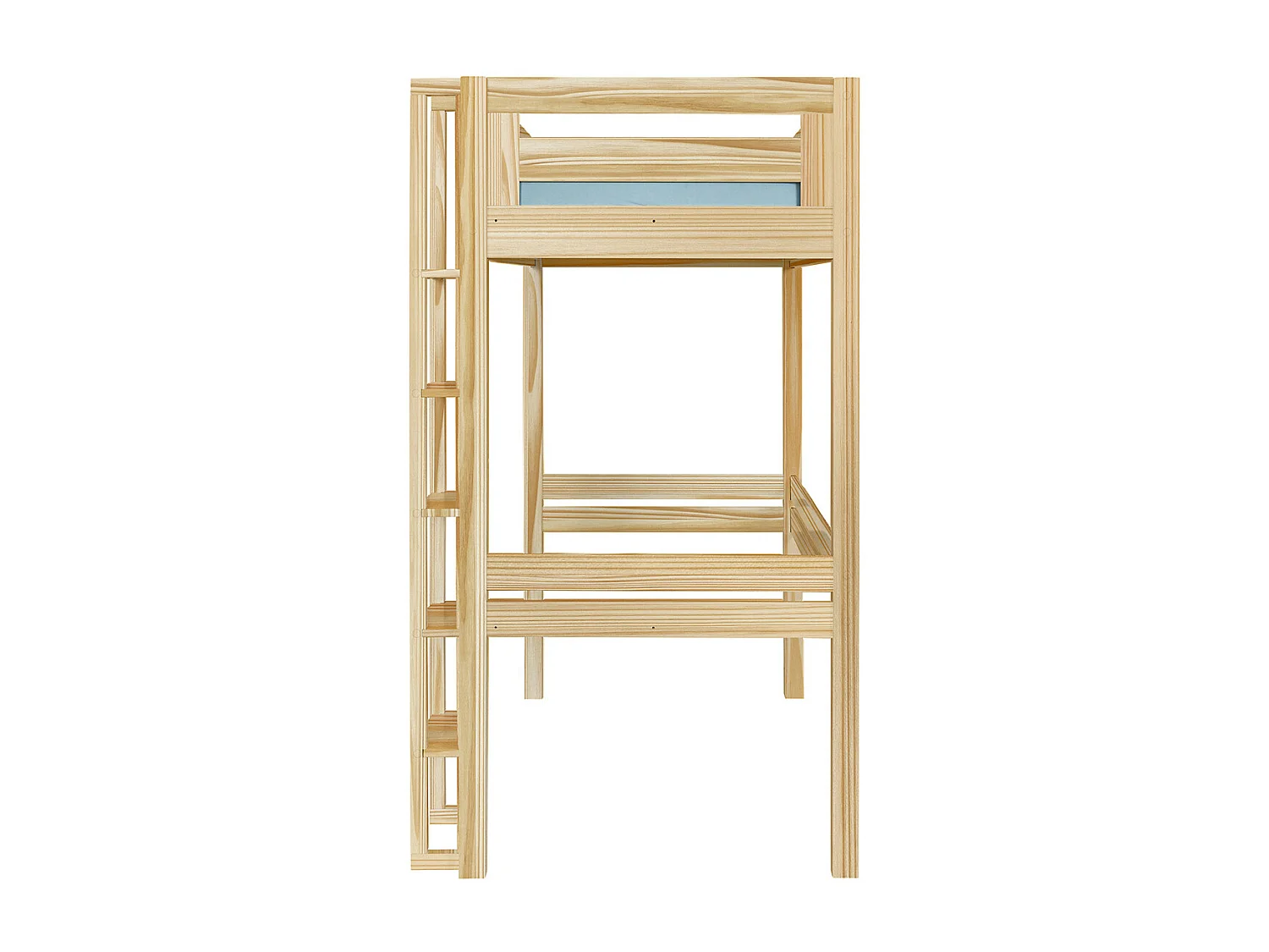 Pack lit mezzanine 1 place avec matelas 90x190 cm bois massif bois naturel DORSÉ