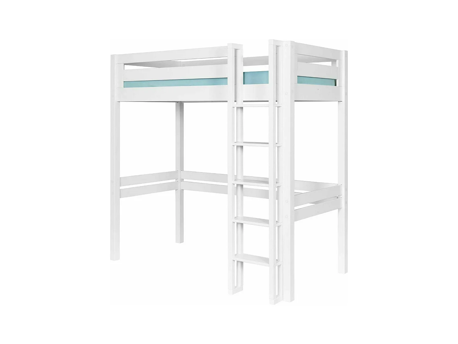 Pack Lit mezzanine 2 places avec matelas 120x190 cm bois massif blanc DORSÉ
