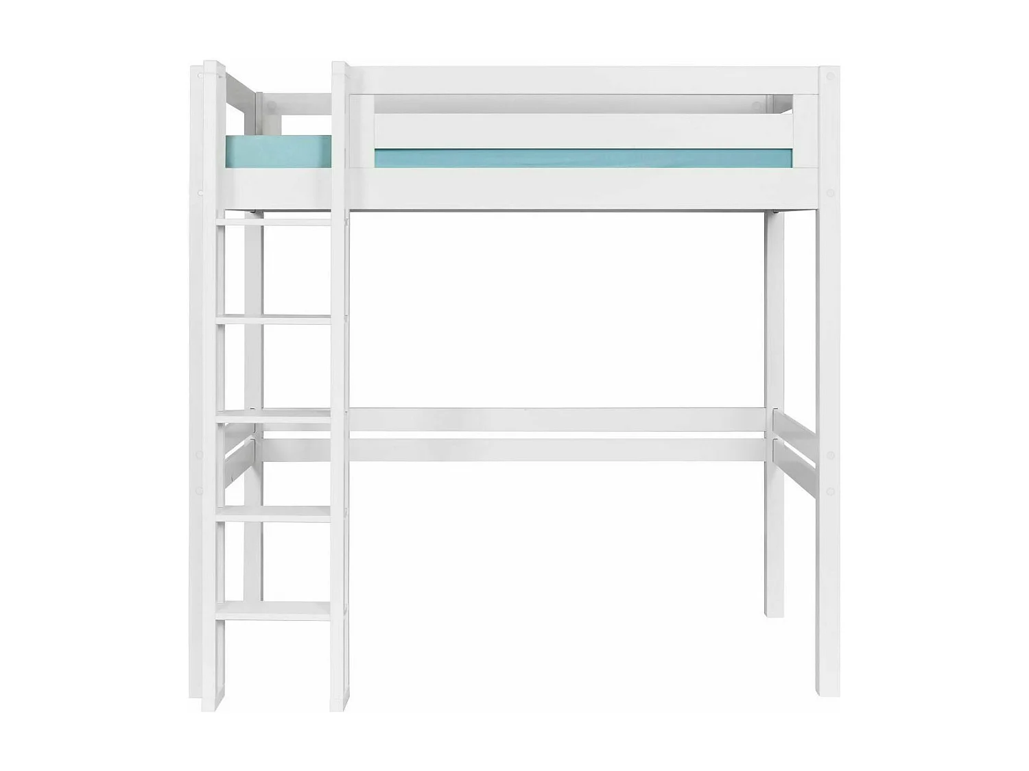Pack Lit mezzanine 2 places avec matelas 120x190 cm bois massif blanc DORSÉ