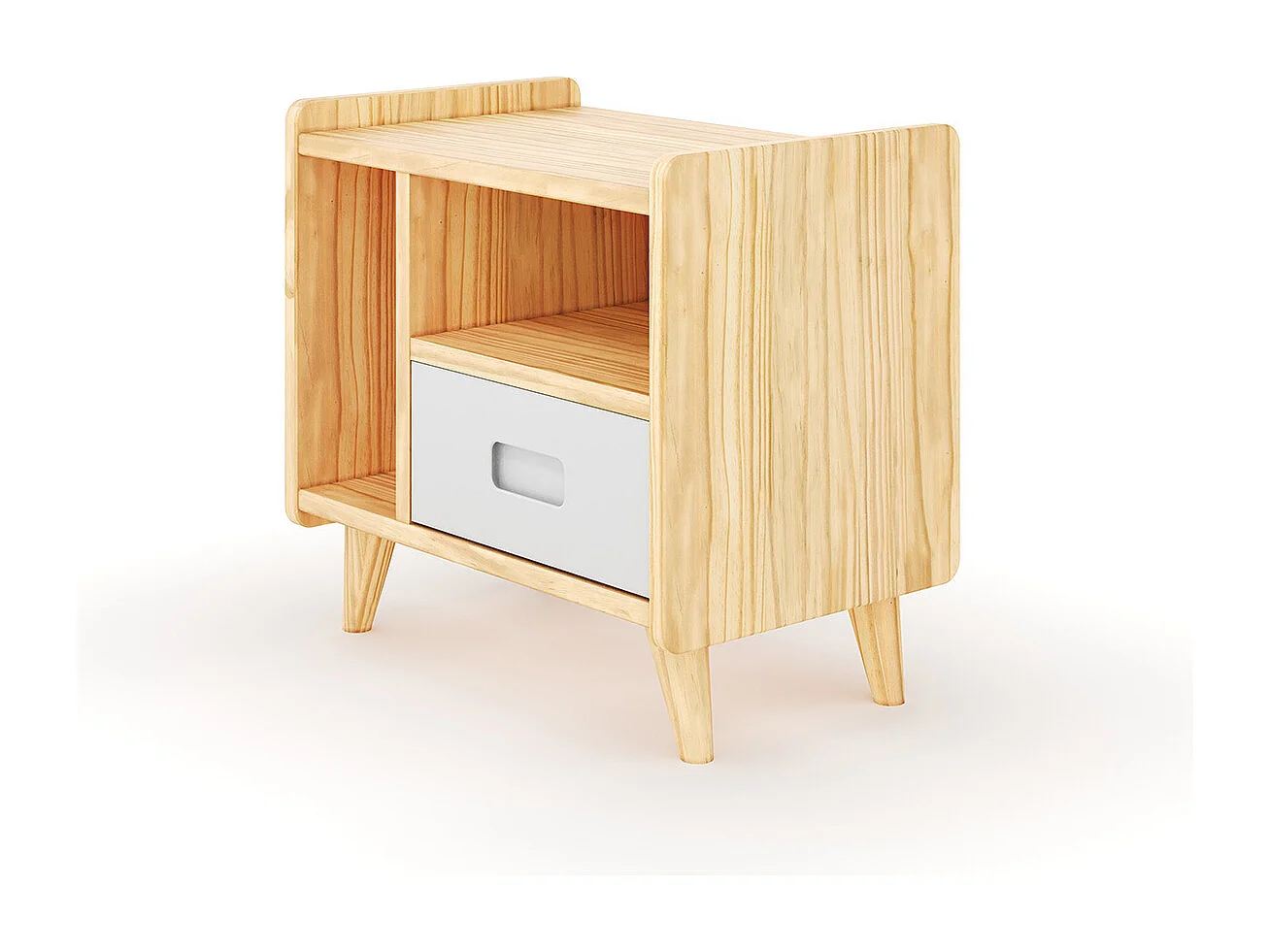 Chevet  bois massif bois et blanc PETER