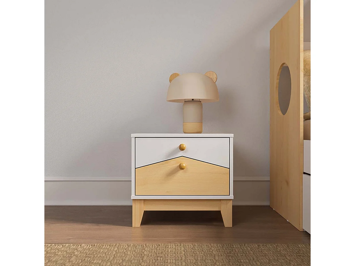 Chevet 2 tiroirs  panneaux de fibres bois SANDRO