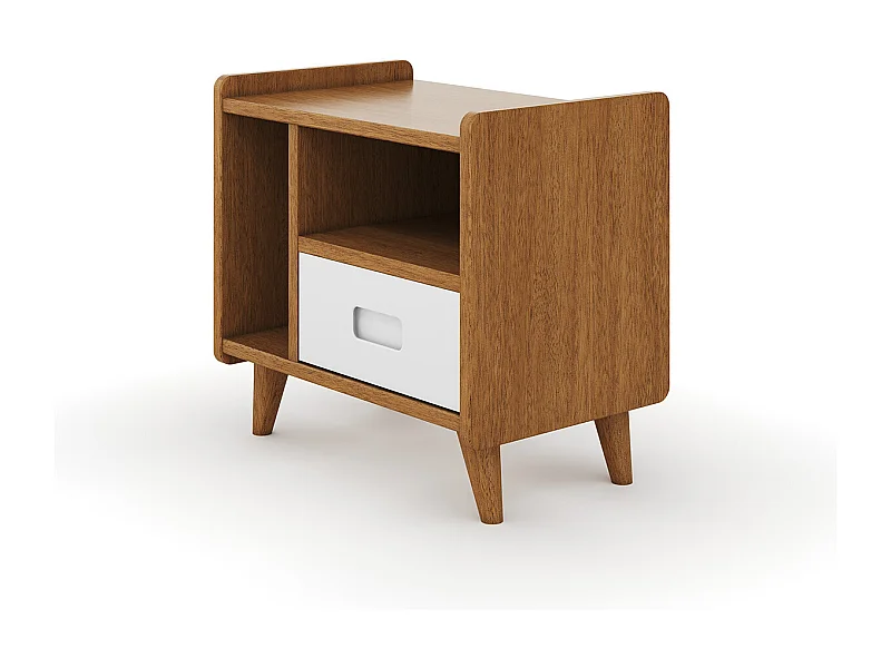 Chevet  bois massif noisette et blanc PETER