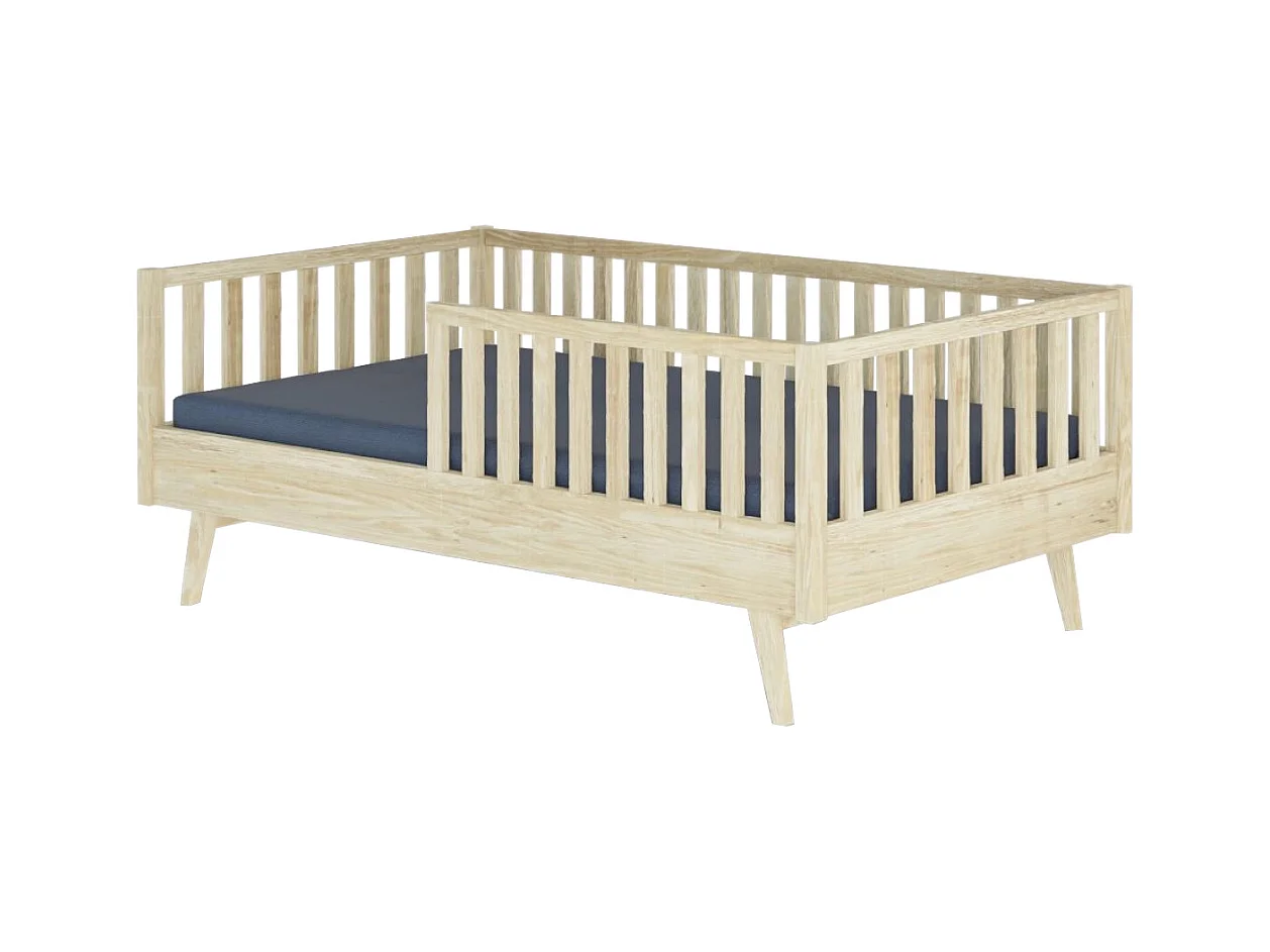 Pack lit enfant Montessori avec matelas 90x190 cm bois massif bois ROMEO