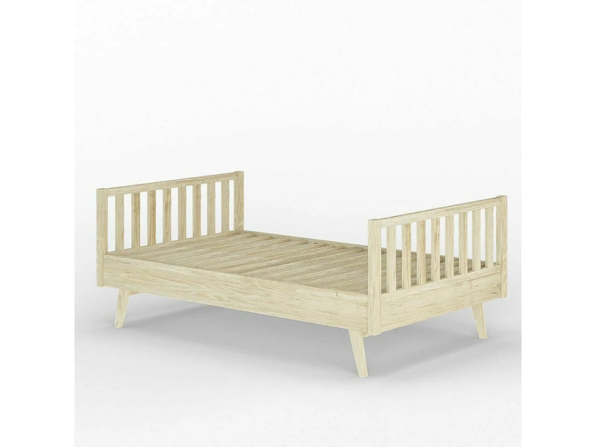 Pack lit enfant Montessori avec matelas 90x190 cm bois massif bois ROMEO