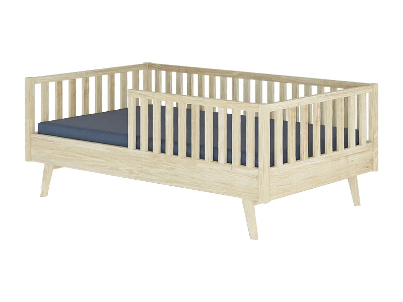 Pack lit enfant Montessori avec matelas 90x190 cm bois massif bois ROMEO