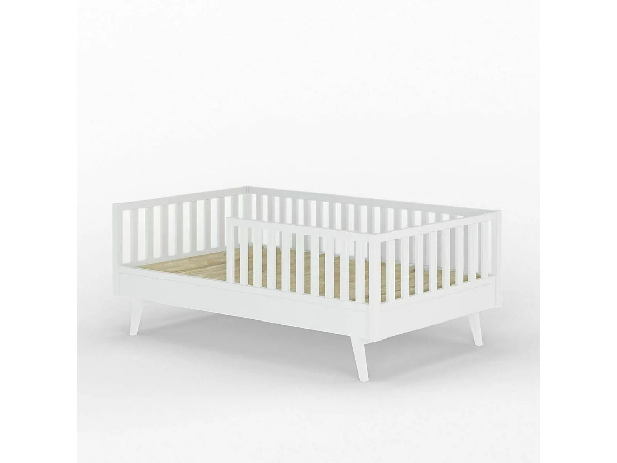 Lit enfant Montessori 90x190 cm bois massif blanc ROMEO