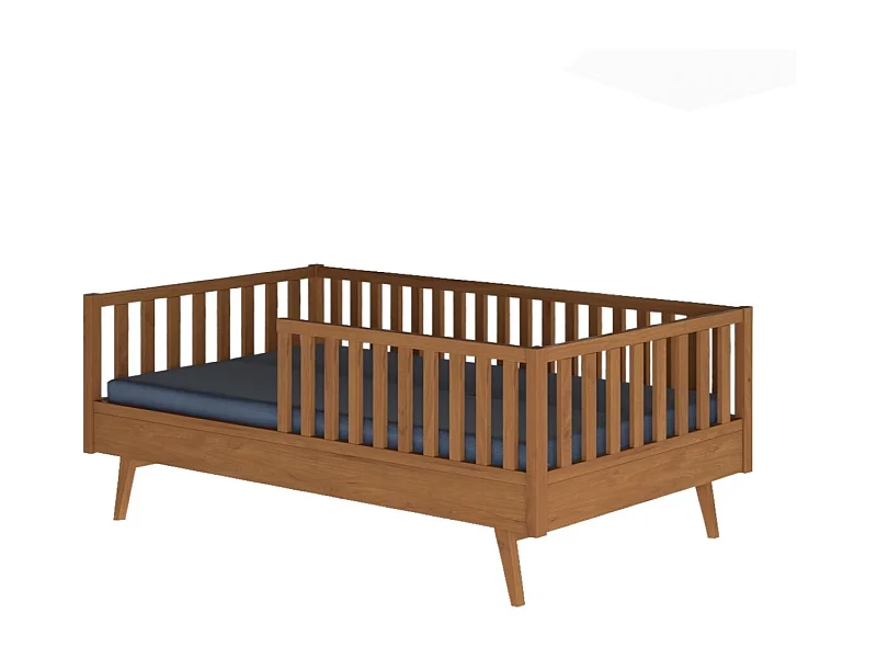 Lit enfant Montessori 90x190 cm bois massif noisette ROMEO