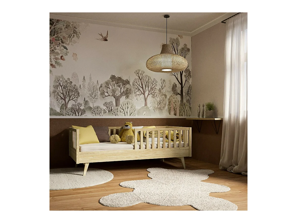 Lit enfant Montessori 90x190 cm bois massif bois ROMEO