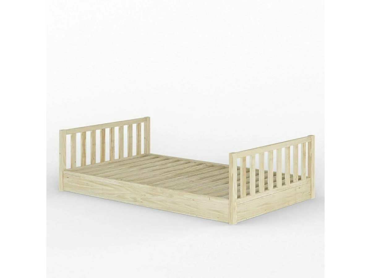 Lit enfant Montessori 90x190 cm bois massif bois ROMEO