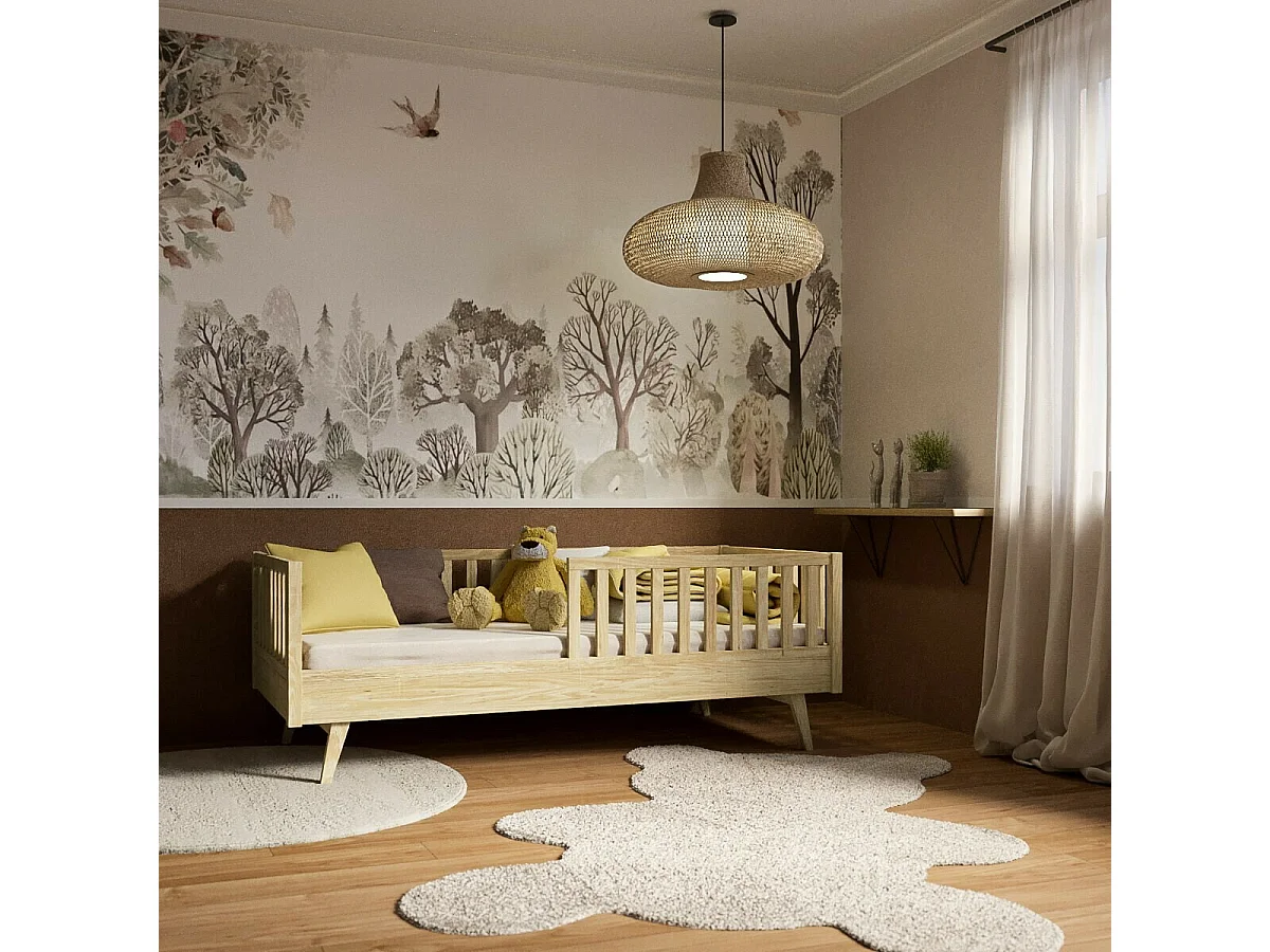 Lit enfant Montessori 90x190 cm bois massif bois ROMEO