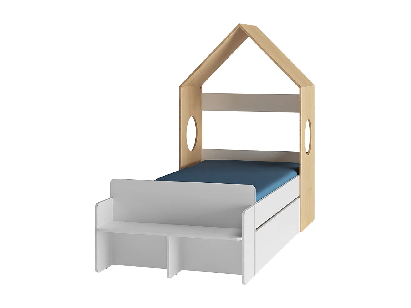 Pack lit avec tiroir 90x190 cm panneaux de fibres bois SANDRO