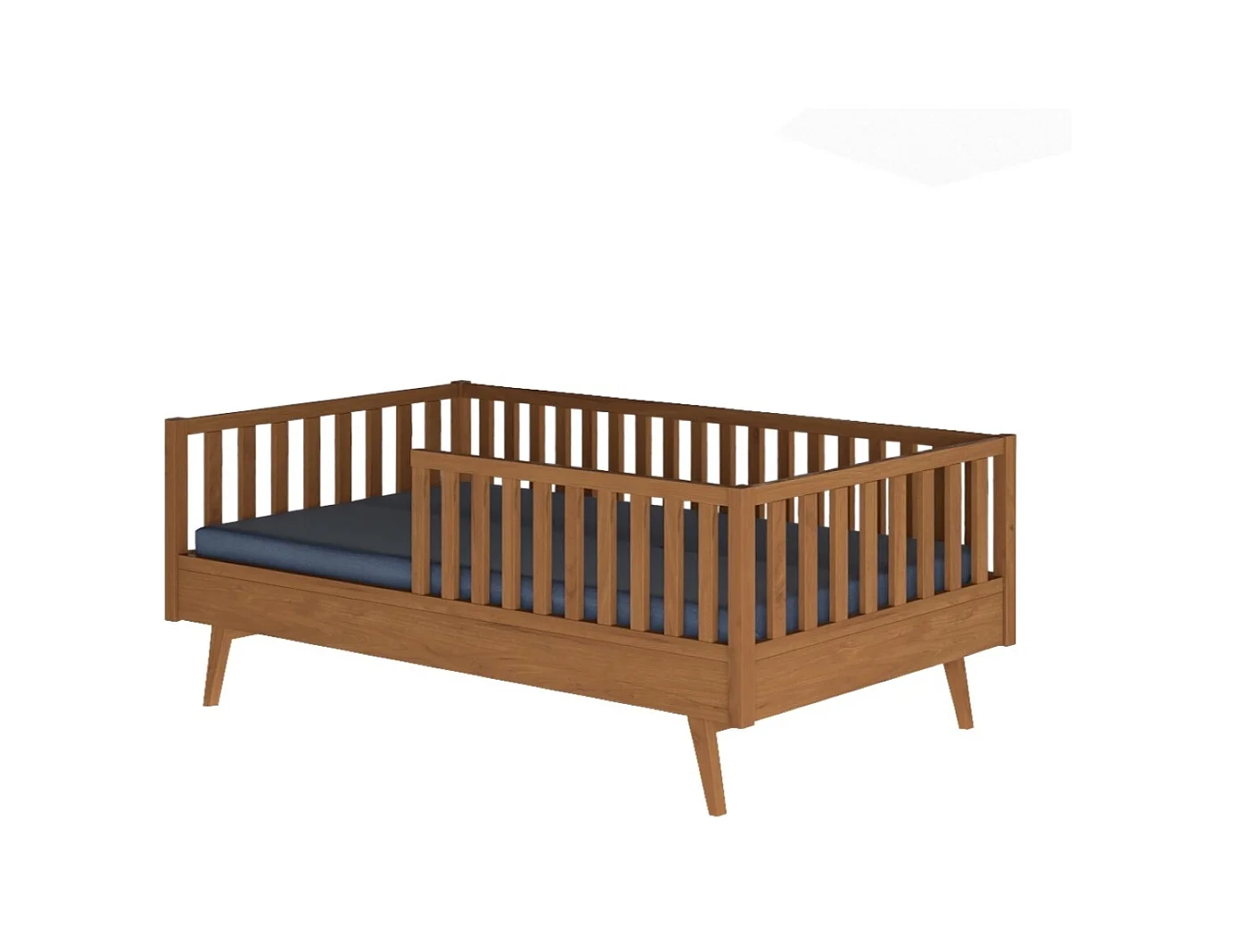 Pack lit enfant Montessori avec matelas 90x190 cm bois massif noisette ROMEO