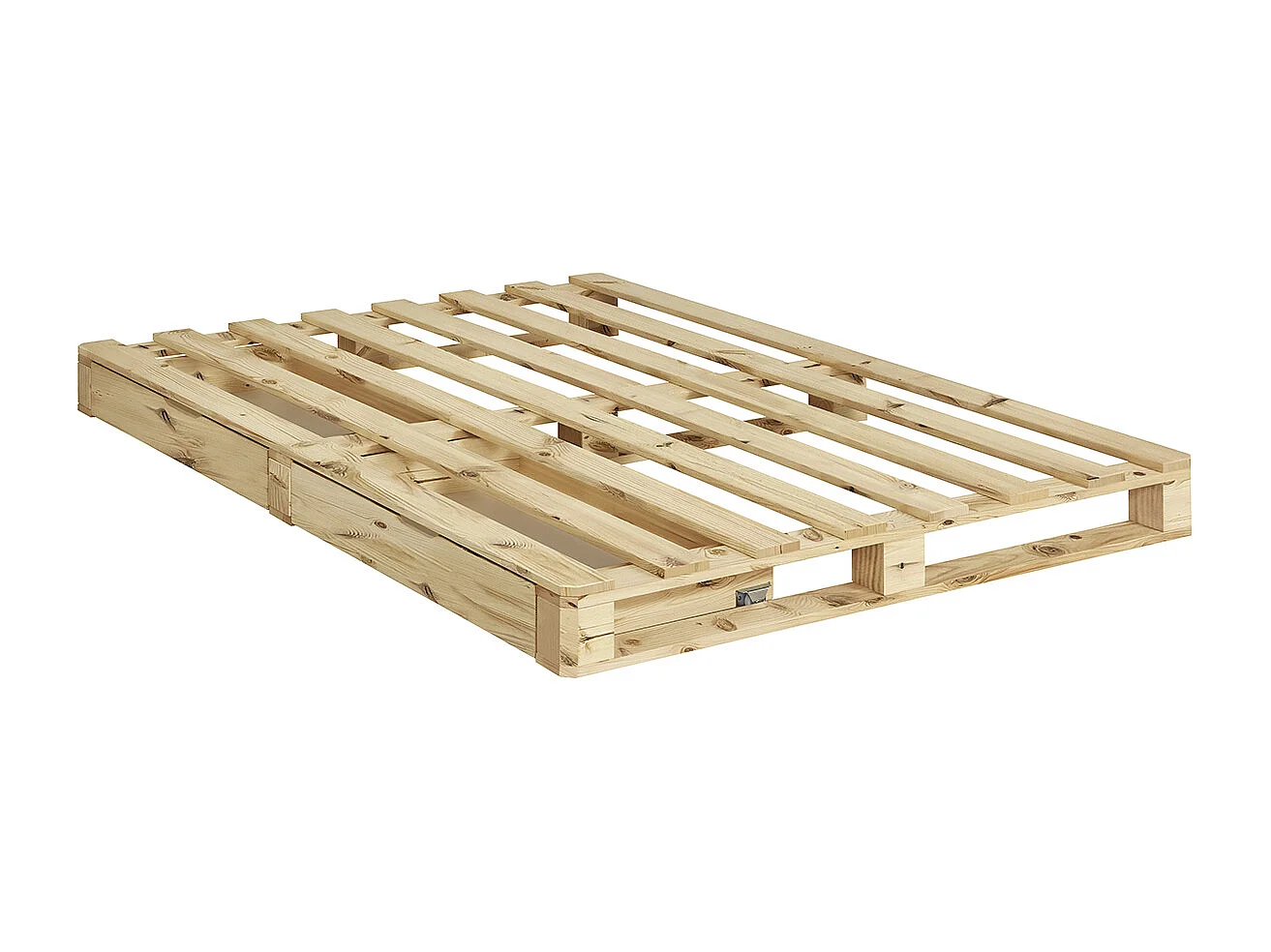 Pack lit palette avec matelas 140x200 cm bois massif bois naturel CEMBRO