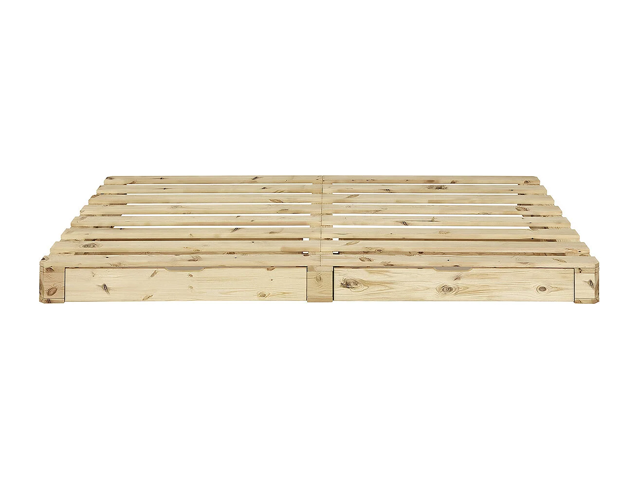Pack lit palette avec matelas 140x200 cm bois massif bois naturel CEMBRO