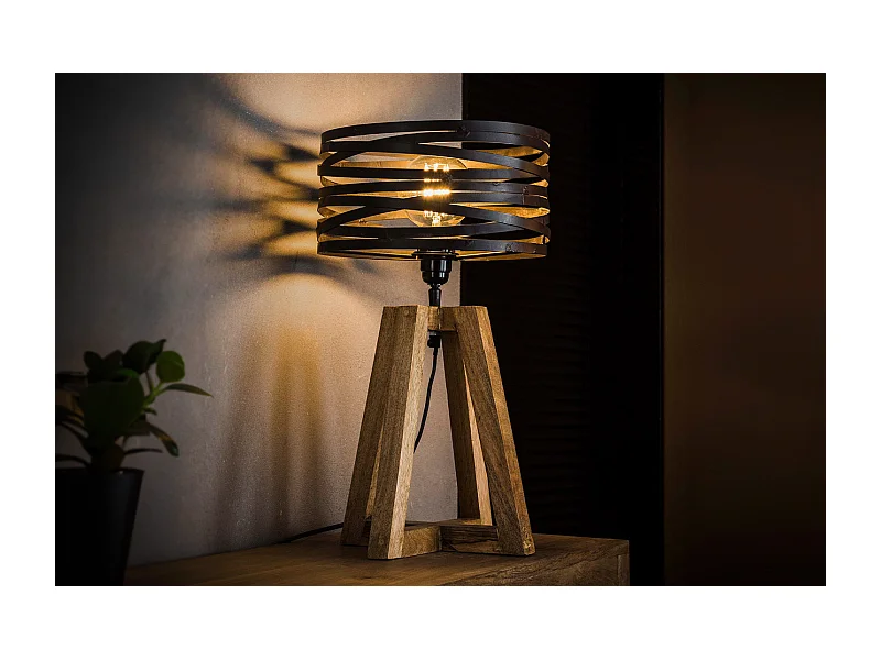 Tischlampe - Schwarz Holz - DALIAN