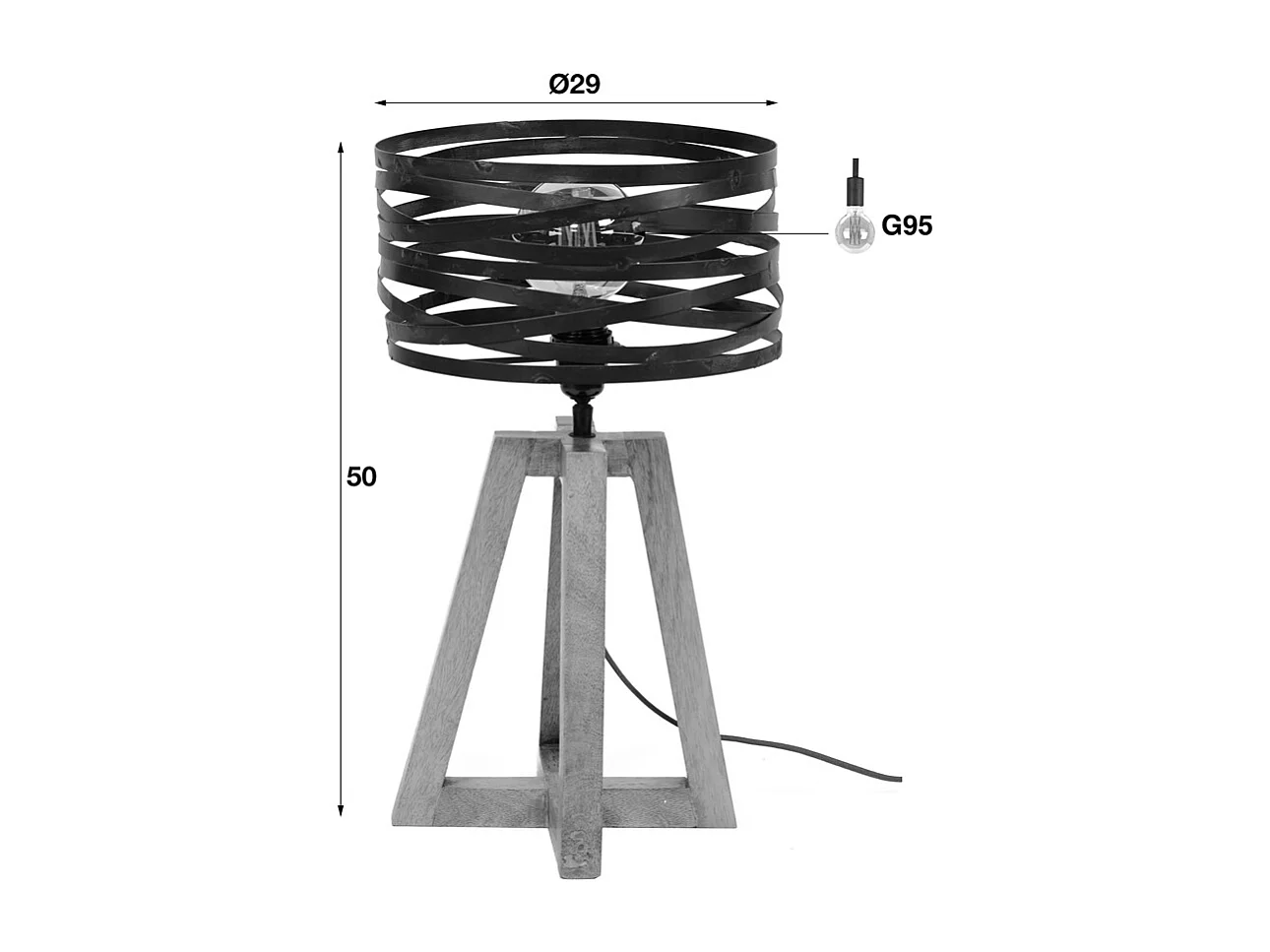 Lámpara - Negro Madera - DALIAN