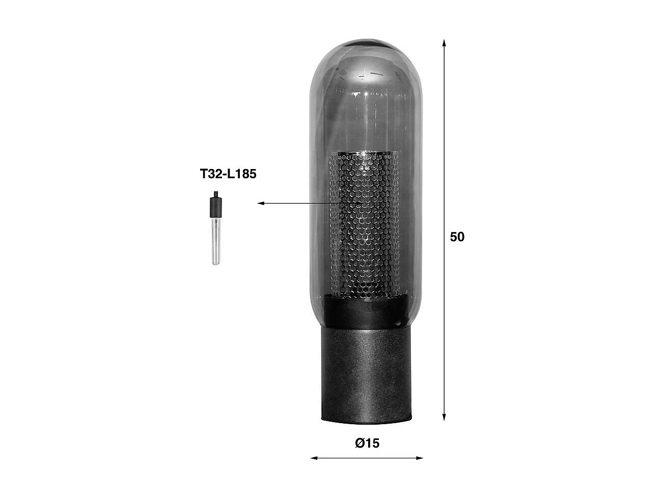 Tischlampe - Schwarz Glas - TRIEST