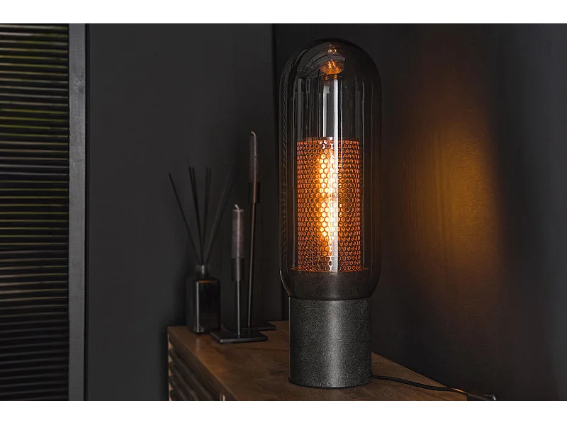 Tischlampe - Schwarz Glas - TRIEST