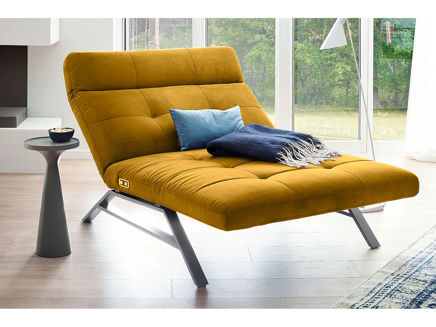 Chaise longue - amarillo terciopelo - AMERIVA